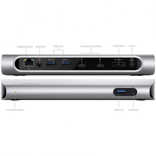 Belkin Thunderbolt 3 Express Docking Station con Cable 80cm Thunderbolt 3/USB 3.0/Ethernet//USB-C