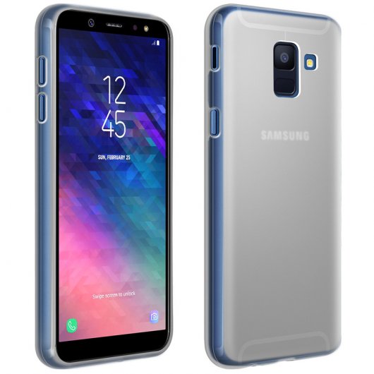 Avizar Funda Protectora de Silicona Antihuellas Semitransparente para Samsung Galaxy J6