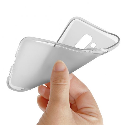 Avizar Funda Protectora de Silicona Antihuellas Semitransparente para Samsung Galaxy J6