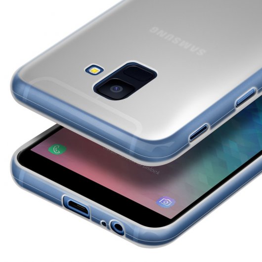 Avizar Funda Protectora de Silicona Antihuellas Semitransparente para Samsung Galaxy J6