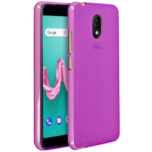 Avizar Funda Protectora de Silicona Flexible Antihuella Violeta para Wiko Lenny 5