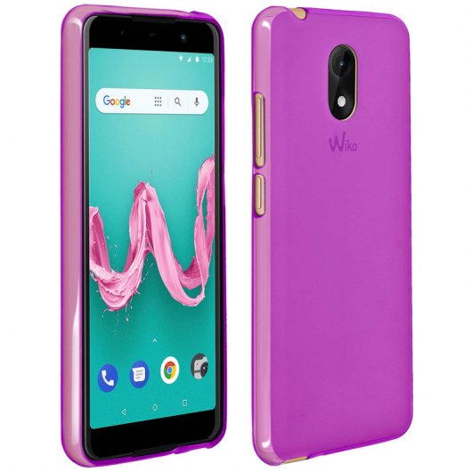 Avizar Funda Protectora de Silicona Flexible Antihuella Violeta para Wiko Lenny 5