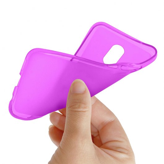 Avizar Funda Protectora de Silicona Flexible Antihuella Violeta para Wiko Lenny 5