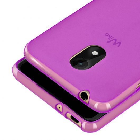 Avizar Funda Protectora de Silicona Flexible Antihuella Violeta para Wiko Lenny 5