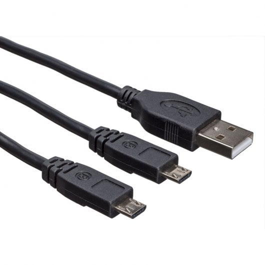 Bigben Cable USB/Micro USB Doble para Carga Mandos PS4 3m
