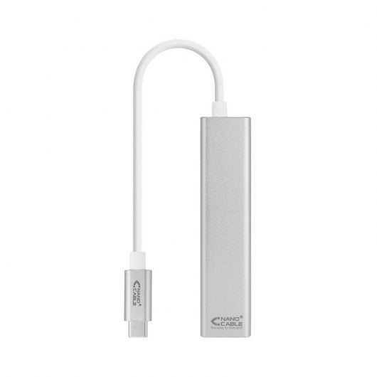 Convertitore nanocavo da USB-C a Gigabit Ethernet + 3x USB 3.0 da 15 cm