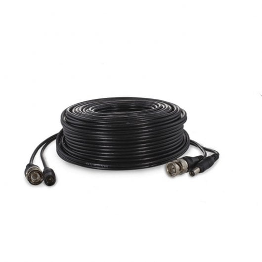 Safire Cable RG59 Combinado Coaxial y Alimentacion BNC 40 M Negro