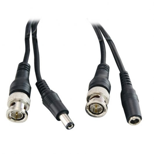 Safire Cable RG59 Combinado Coaxial y Alimentacion BNC 40 M Negro