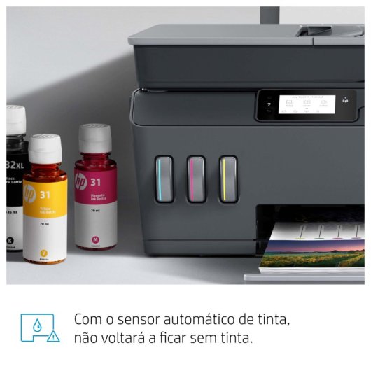 Multifunções HP Smart Tank Plus 655 Jato de Tinta Color WiFi Fax ADF Tanque Inclusivo