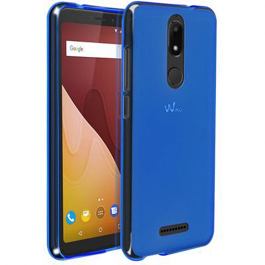 Avizar Funda Protectora de Silicona Flexible Antihuellas Azul para Wiko View