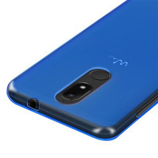 Avizar Funda Protectora de Silicona Flexible Antihuellas Azul para Wiko View