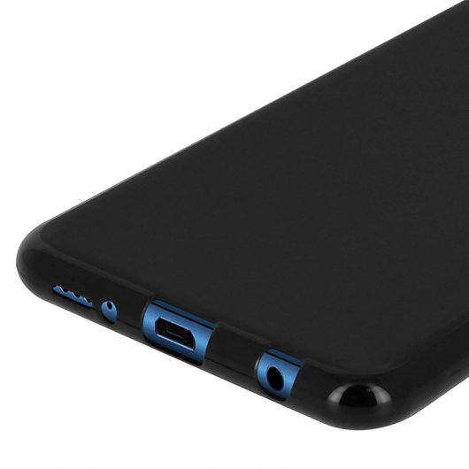 Avizar Funda Protectora de Silicona Flexible Antihuellas Negra para Honor 7X