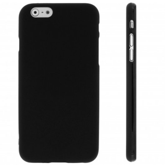 Avizar Funda Protectora de Silicona Flexible Antihuellas Negra para iPhone 6 / iPhone 6S