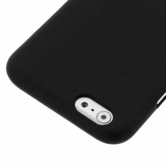Avizar Funda Protectora de Silicona Flexible Antihuellas Negra para iPhone 6 / iPhone 6S