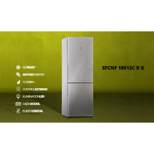Schneider SFCNF 18512CDG Frigorífico Combi A++ Acero Inoxidable