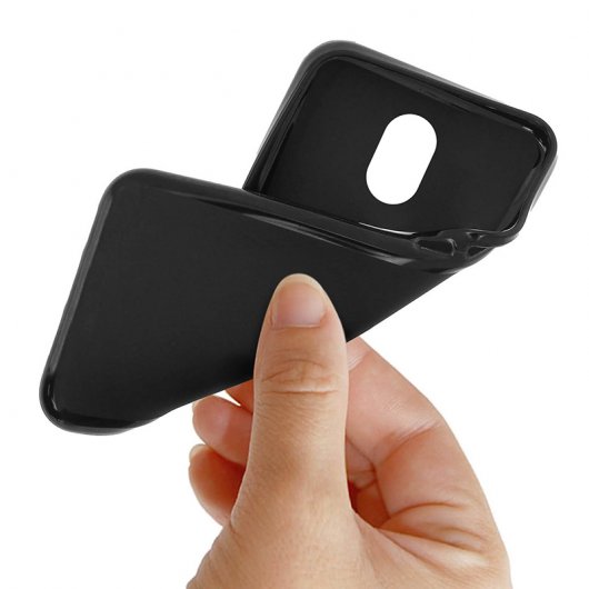 Avizar Funda Protectora de Silicona Flexible Antihuellas Negra para Wiko Lenny 5