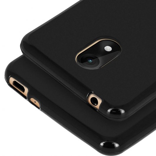 Avizar Funda Protectora de Silicona Flexible Antihuellas Negra para Wiko Lenny 5