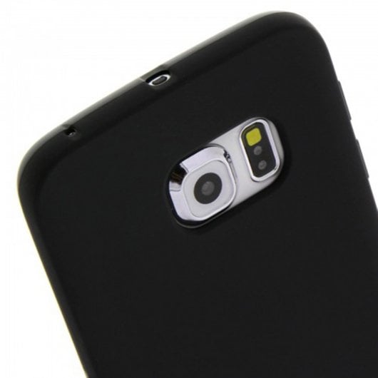 Avizar Funda Protectora de Silicona Flexible Antihuellas Negra para Samsung Galaxy S6 Edge