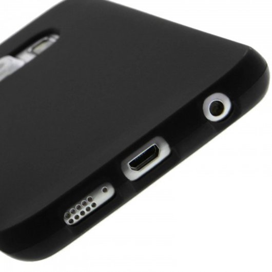 Avizar Funda Protectora de Silicona Flexible Antihuellas Negra para Samsung Galaxy S6 Edge