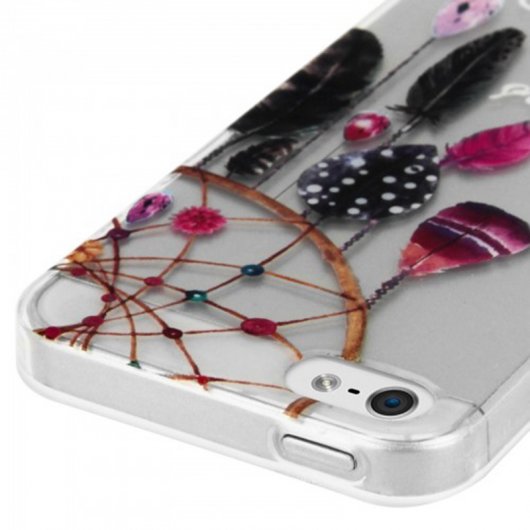 Avizar Funda Protectora de Silicona Flexible con Estampado Atrapasueños para iPhone 5 / iPhone 5S / iPhone SE