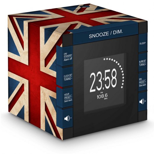 Bigben RR70PGB Radio Despertador con Proyector Diseño Union Jack