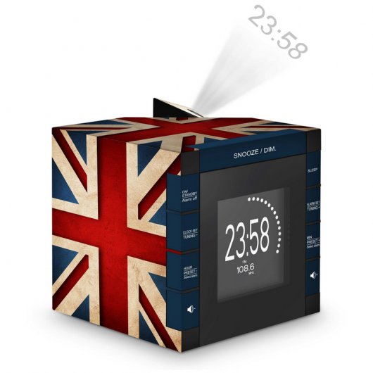 Bigben RR70PGB Radio Despertador con Proyector Diseño Union Jack