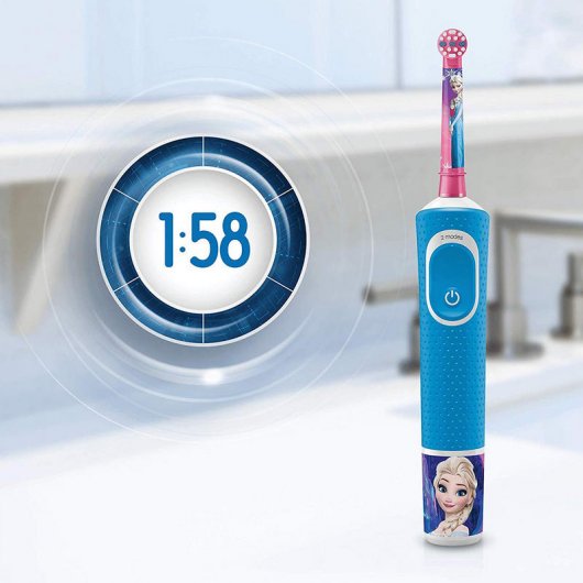 Oral-B Kids By Braun Spazzolino Elettrico Ricaricabile, 1 Manico Con Personaggi Disney Frozen 2, Dai 3 Anni In Su