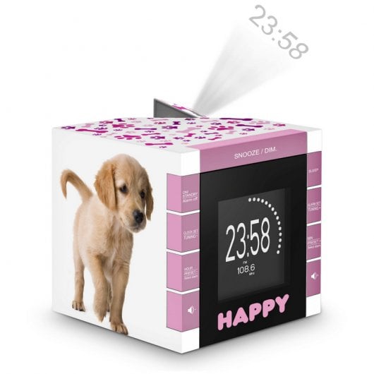 Bigben RR70PDOGS2 Radio Despertador con Proyector Diseño Perritos