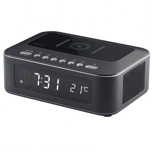 Bigben CR400IBT Radio Despertador FM Bluetooth con Cargador USB/Inducción