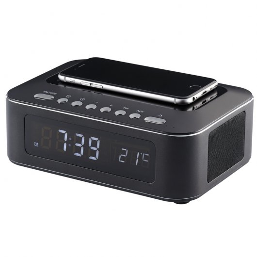 Bigben CR400IBT Radio Despertador FM Bluetooth con Cargador USB/Inducción