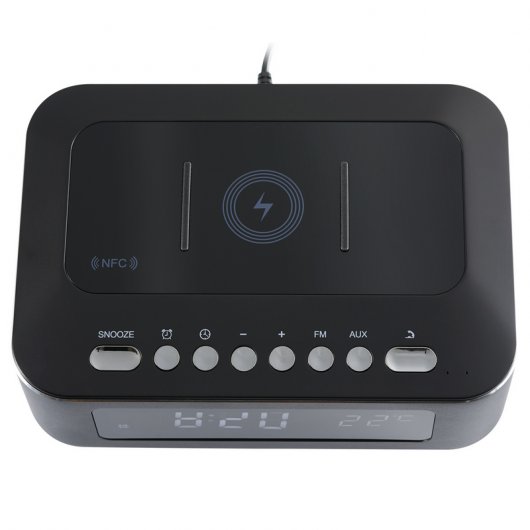 Bigben CR400IBT Radio Despertador FM Bluetooth con Cargador USB/Inducción