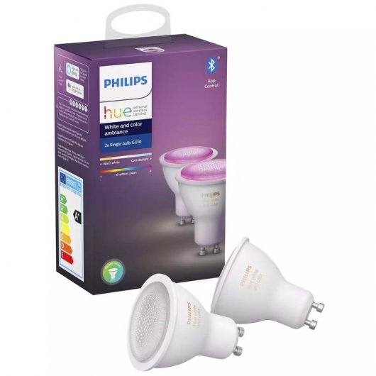 Philips Hue White and Color Ambiance Pack 2 Lâmpadas LED GU10 5W RGB