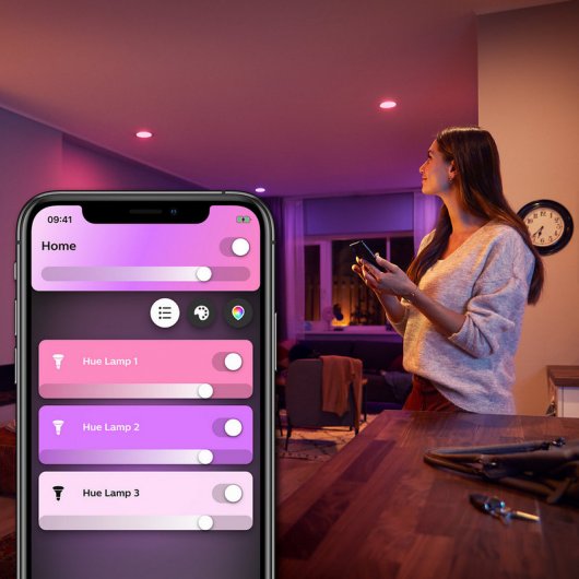 Philips Hue White and Color Ambiance Pack 2 Lâmpadas LED GU10 5W RGB