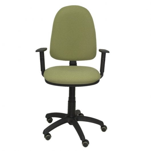 Piqueras y Crespo Ayna Bali Chaise de Bureau Accoudoirs réglables Roues Parquet Vert Moutarde