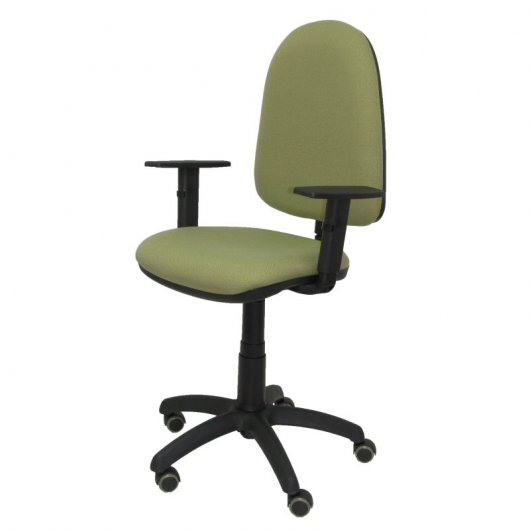 Piqueras y Crespo Ayna Bali Chaise de Bureau Accoudoirs réglables Roues Parquet Vert Moutarde