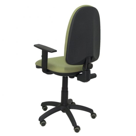 Piqueras y Crespo Ayna Bali Chaise de Bureau Accoudoirs réglables Roues Parquet Vert Moutarde