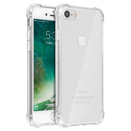 Avizar Funda Protectora de Silicona Transparente con Reforzamiento Antigolpes para iPhone 7 / iPhone 8
