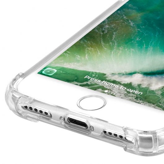 Avizar Funda Protectora de Silicona Transparente con Reforzamiento Antigolpes para iPhone 7 / iPhone 8