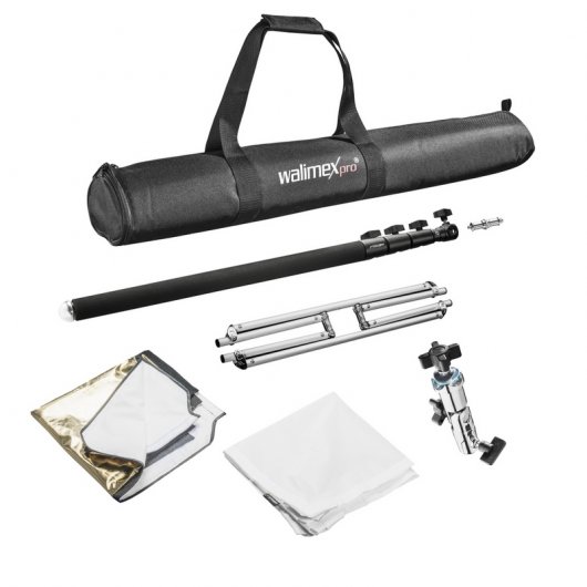 Walimex Reflector 5 en 1 Cuadrado 110cm + Monopie