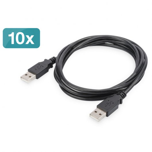Digitus Cable USB-A 2.0 Macho/Macho 1.8m 10 Unidades Negro