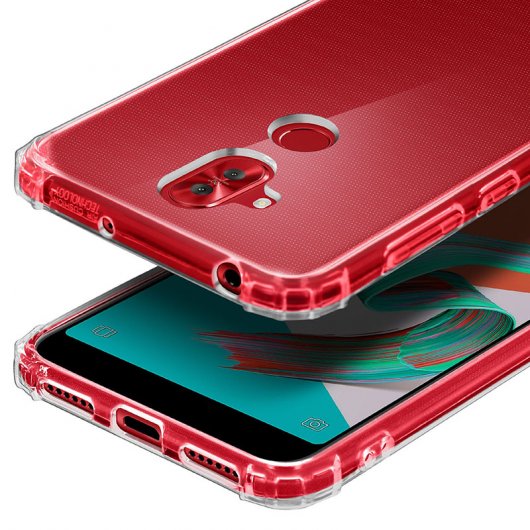 Avizar Funda Protectora de Silicona Reforzada Transparente para Asus ZenFone 5 Lite