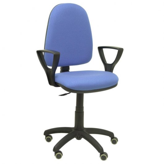 Piqueras y Crespo Ayna Bali Silla de Oficina Brazos Fijos Ruedas Parqué Azul Claro