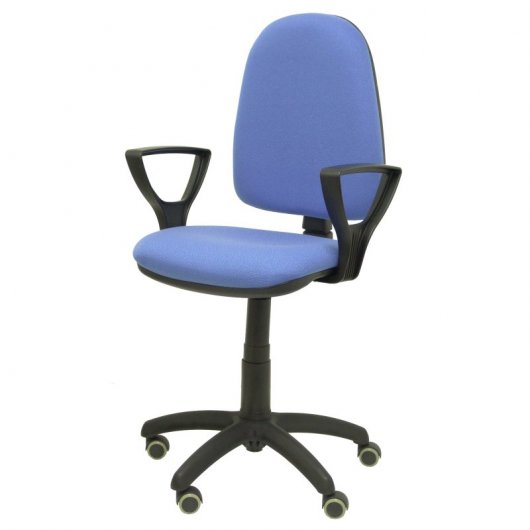 Piqueras y Crespo Ayna Bali Silla de Oficina Brazos Fijos Ruedas Parqué Azul Claro