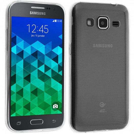 Avizar Funda Protectora de Silicona Transparente Ultrafina Flexible para Samsung Galaxy Core Prime VE