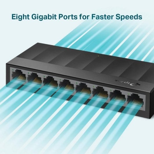 Switch TP-Link LS1008G 8 Porte Gigabit Desktop Plug&Play Montaggio a Parete