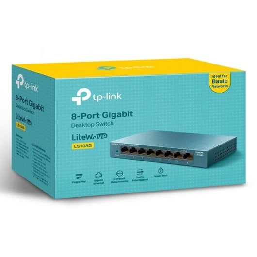 Switch TP-Link LS108G 8 ports Gigabit Ethernet QoS Plug & Play