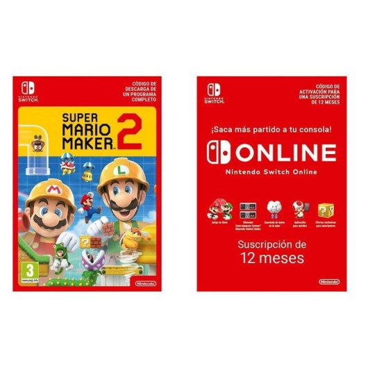 Super Mario Maker 2 Nintendo Switch + 12 Meses Nintendo Switch Online Individual Nintendo eShop