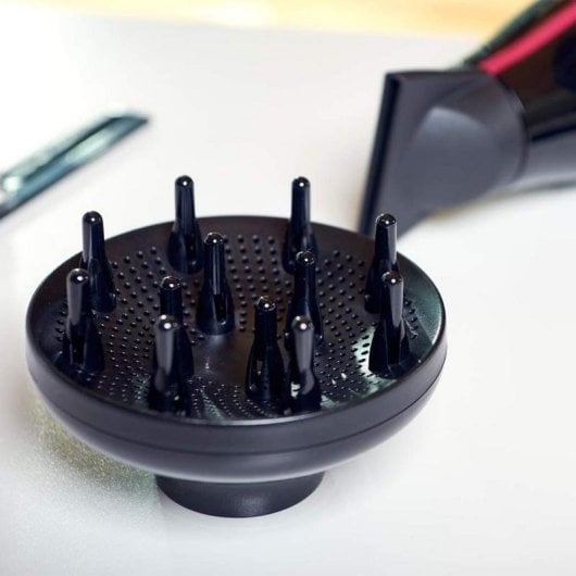 Secador de Cabelo Iónico Profissional Solac Ionic Perfect Lissé 2200 2200W 3 Temperaturas 2 Velocidades com Difusor e Concentrador Preto/Rosa