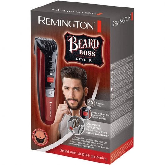 Remington MB4125 Beard Boss Styler Aparador Sem Fios Vermelho/Preto