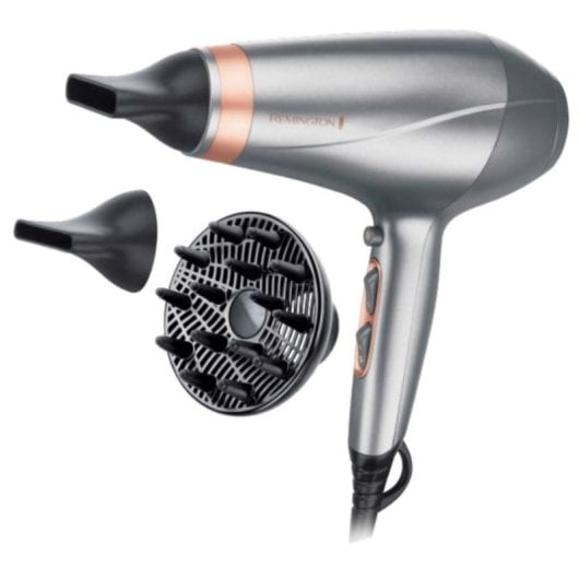 Professioneller Föhn Remington Keratin Protect AC8820 2200W 3 Temperaturstufen 2 Geschwindigkeiten Ionen-Technologie Diffusor Silber